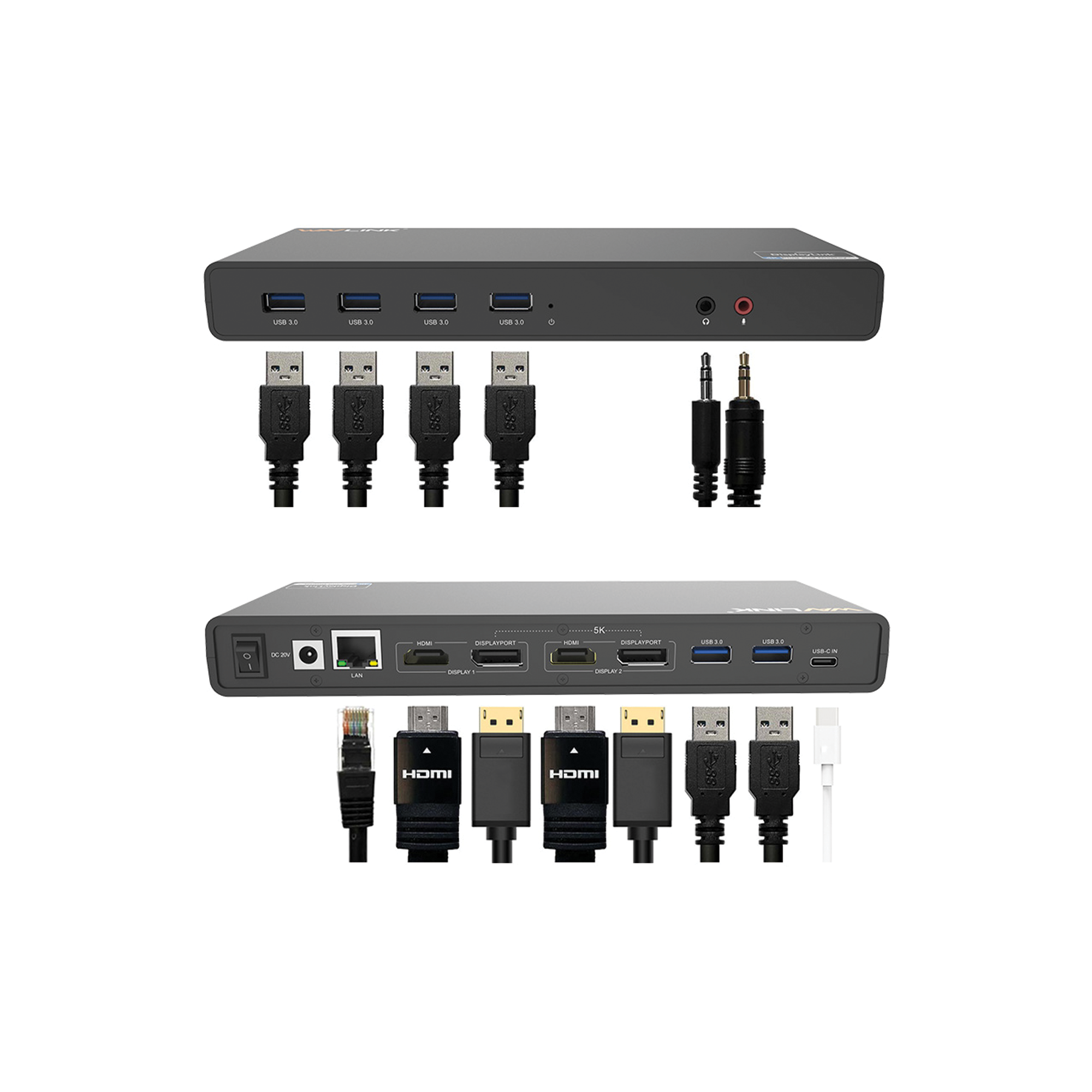 WavLink - 5K Dual 4K DisplayLink USB-C / 3.0 多功能擴展基座 HDMI / DisplayPort 輸出 千兆網口 USB hub