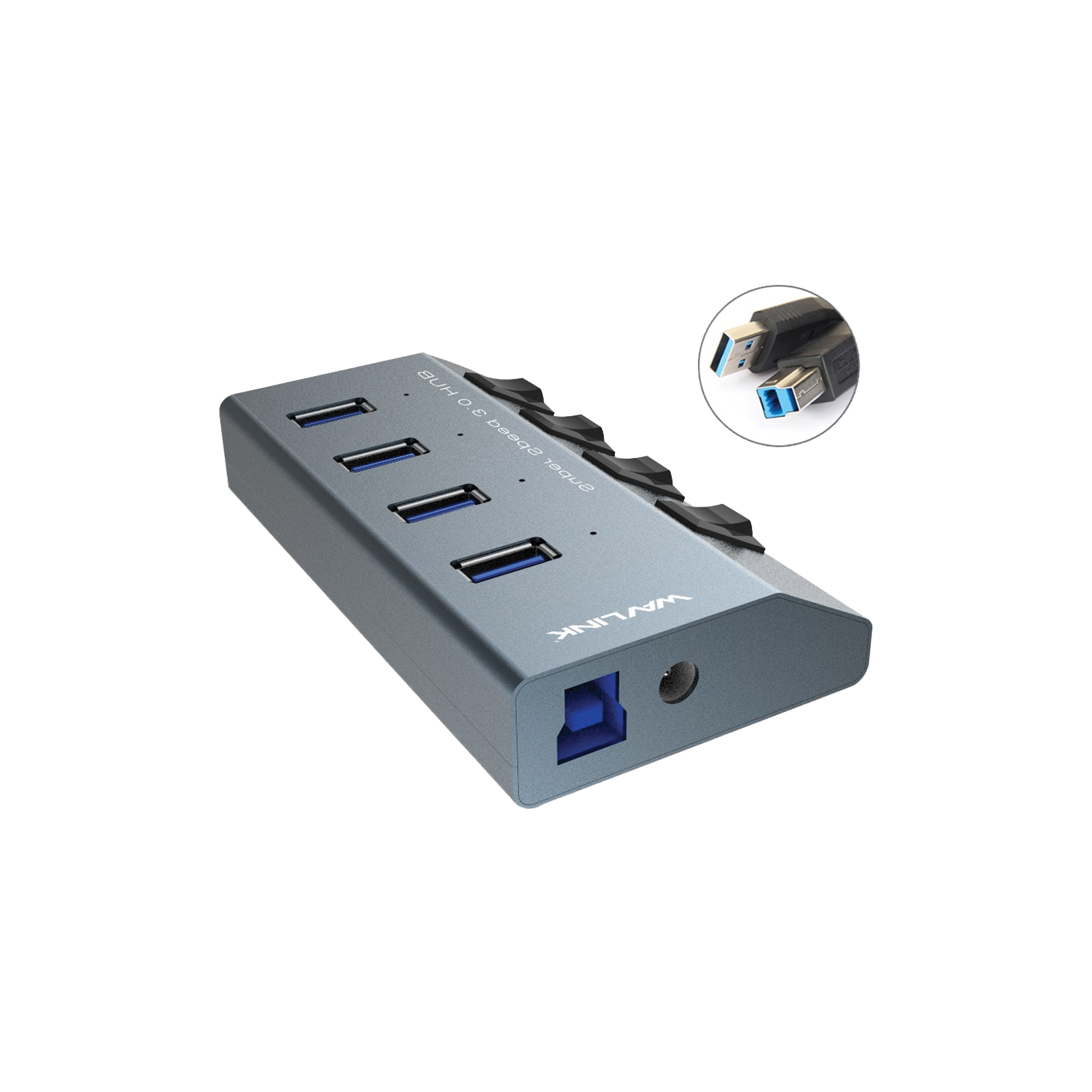 WavLink - USB 3.0 四端極速開關鋁合金連接/充電器USB Hub