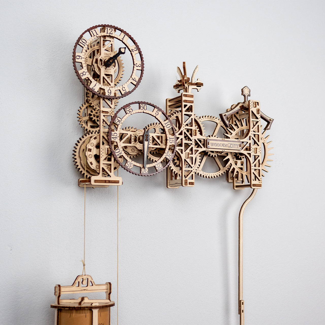 來自波蘭的禮物 WOODEN CITY Steampunk Wall Clock / 3D機械模型