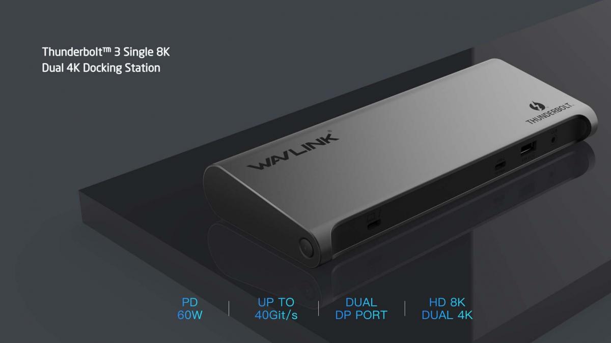 Wavlink - UTD23 Thunderbolt PRO II 3 Dual 4K@60Hz DisplayPort 多功能擴展基座 60W PD充電 USB / 千兆網口